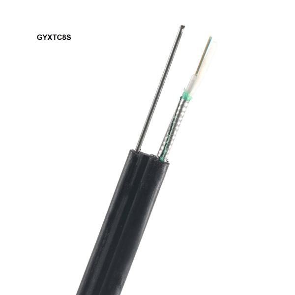 Buy cheap GYXTC8S HDPE black outer Sheath Outdoor Fiber Optic Cable Uni-tube Figure 8 Shape Single Wire Messenger from wholesalers