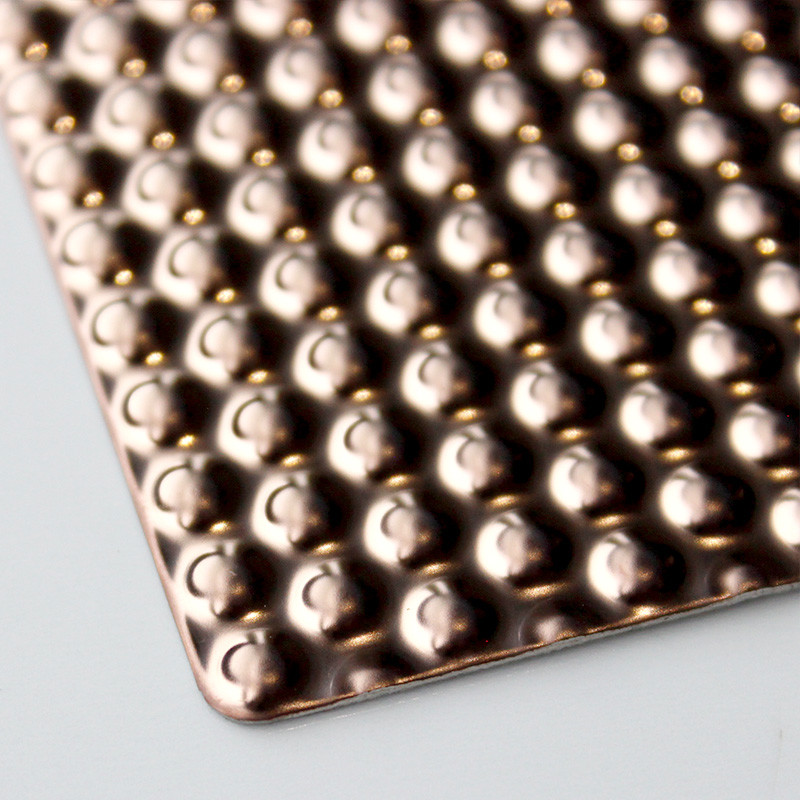 Decorative SS metal sheet 201 304 316 Stamping Circle Pattern PVD Rose Gold Color Textured Stainless Steel Sheet
