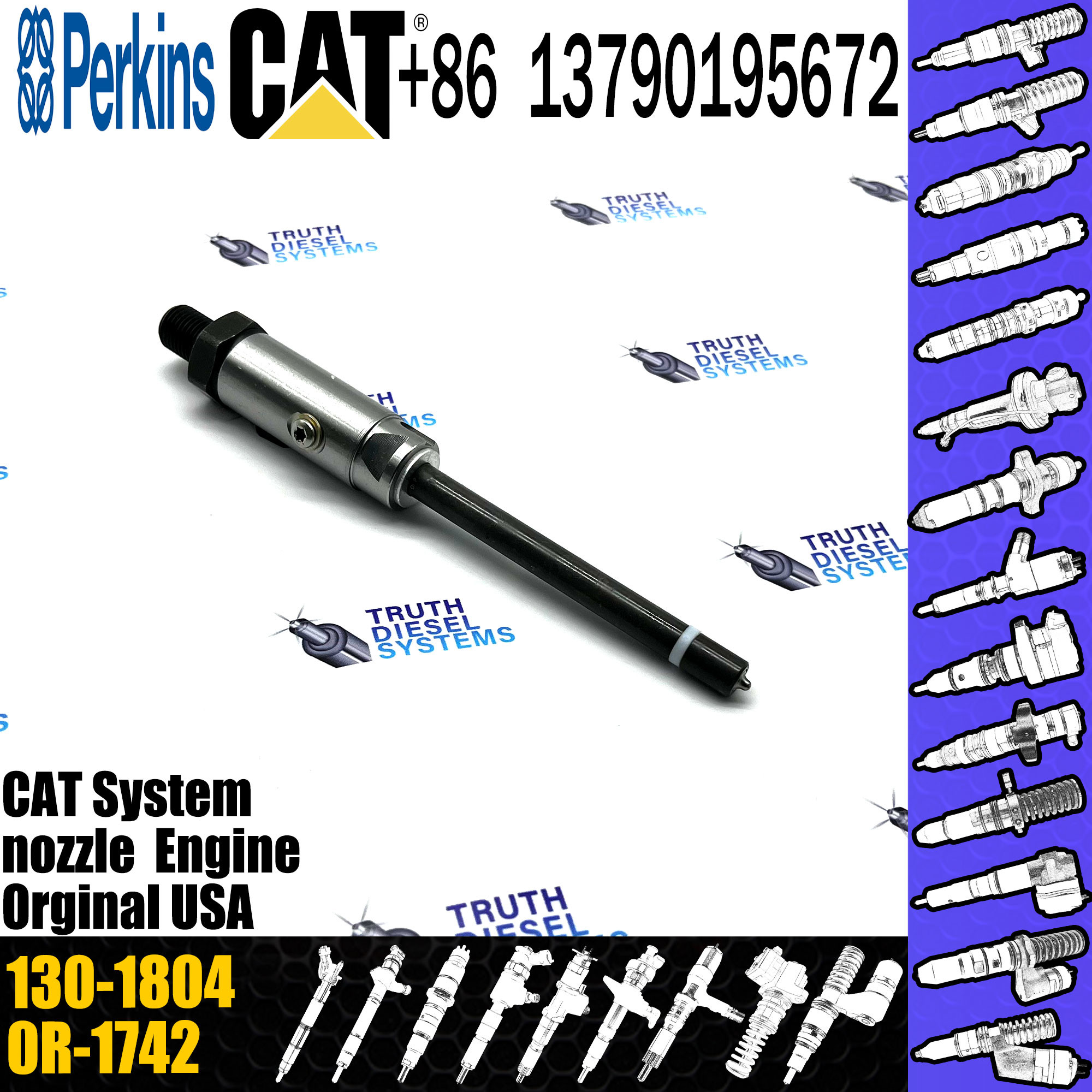 diesel fuel injector 130-1804 1301804 injector for CATERPILLAR 3412 high quality auto parts injector nozzle 130-1804