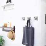 Durable and Waterproof Stainless Steel Adhesive Hooks for Bathroom and Kitchen