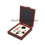 New Arrival 4pcs set silver stainless steel wood bottle opener corkscrew