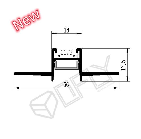 Buy cheap 56*17mm Plaster LED Channel With Prismatic Cover Anti-Dazzle For LED Strip from wholesalers