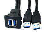 Dual Mount panel Computer Data Cable USB 3.0 Female Water Resistant Panel For