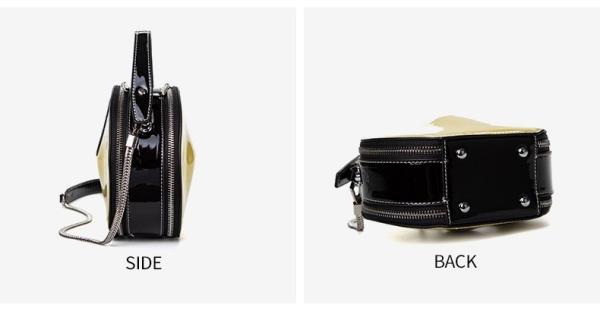 Buy cheap Barrel Genuine Round Evening Black Patent Leather Clutch Bag Purse from wholesalers