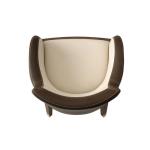 Leather Upholstered Contemporary Lounge Chair European Style Dining Room Use