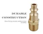 Industrial Type D 1/4 Inch NPT Brass Tee Fitting For Air Hose