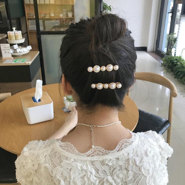 Buy cheap Elegant Hair Clip Accessories Pearl Hairclips Wedding Round Set Girls Shaped 6.3cm from wholesalers