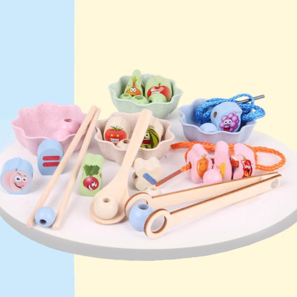 Buy cheap Montessori Wooden Toys Hands Brain Training Clip Beads Puzzle Math Game from wholesalers