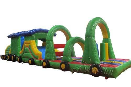 Buy cheap Train Style Inflatable Sports Games , Outdoor Blow Up Obstacle Course from wholesalers