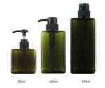 Clear Square 250ml Pet Plastic Jars , Custom Color Empty Plastic Shampoo Bottles