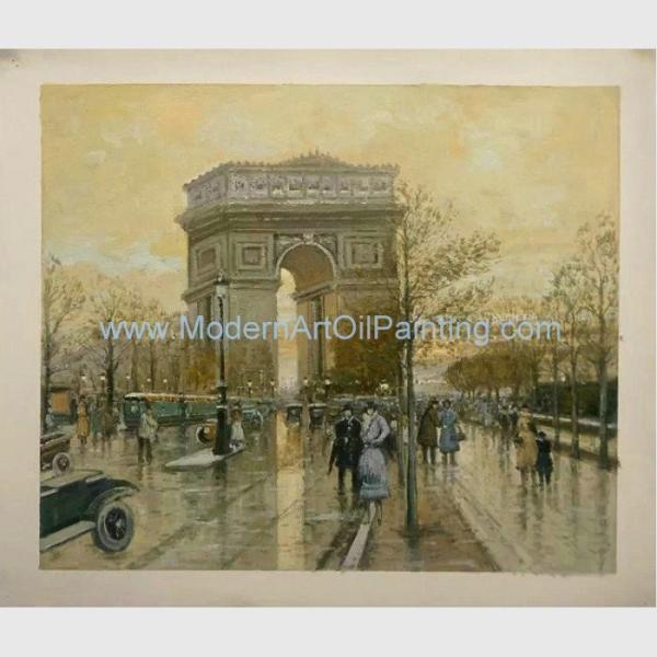 Buy cheap 50x60cm Arc De Triomphe Oil Painting Canvas Paris Old Street Oil Paintings from wholesalers