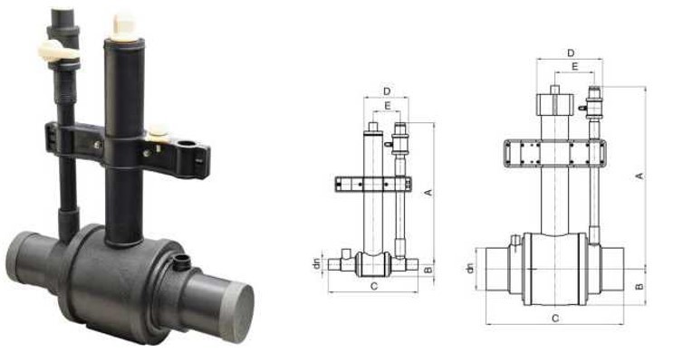 PE80 DN63-DN355 PE SDR11 Single Discharge Plastic Ball Valve