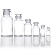 Buy cheap 60ml 250ml 500ml Round Clear Wide Mouth Reagent Glass Bottle With Lids product