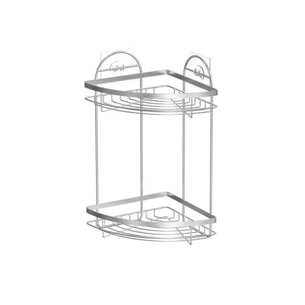Buy cheap 2 Tiers Easy Install No-Drilling Wall-Mounted Shower Caddy Space-Saving Stainless Steel Corner Rack For Bathroom from wholesalers