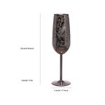 Stainless Steel Champagne Flutes Glass Metal Black Plated Wine Glasses for