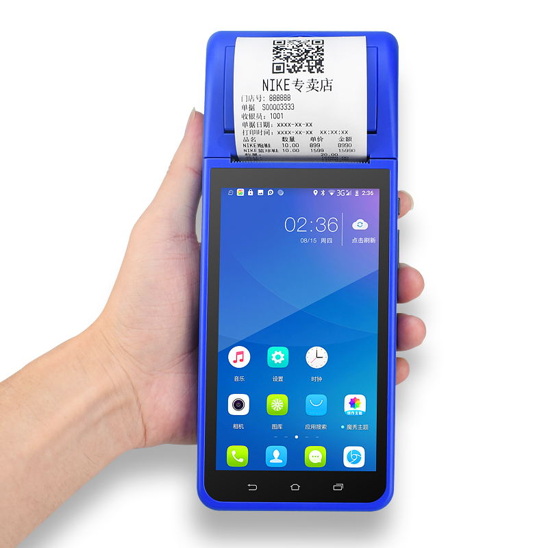 5.5 inch Touch Screen Android 6.0 Handheld POS System with Built-in 58mm Thermal Printer