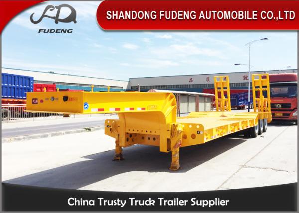 Buy cheap Tri-Axles Steel Material Low Bed Semi Trailer 60000-80000 KG Loading Capacity from wholesalers