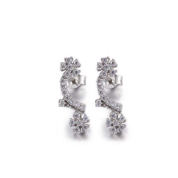Buy cheap Semilune 925 Silver CZ Earrings 1.95g Silver Drop Earrings For Women from wholesalers