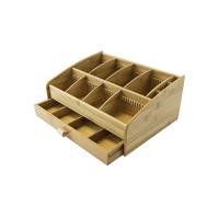 Buy cheap 2 Tier Bamboo Storage Organizer Box Multi Components Shrink Wrap Packaging product