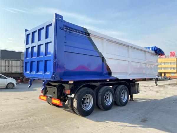 Buy cheap Heavy Duty Hydraulic Tri 3/4 Axle U Shaped Rear Dump Truck Semi Trailer Tipper Trailer from wholesalers