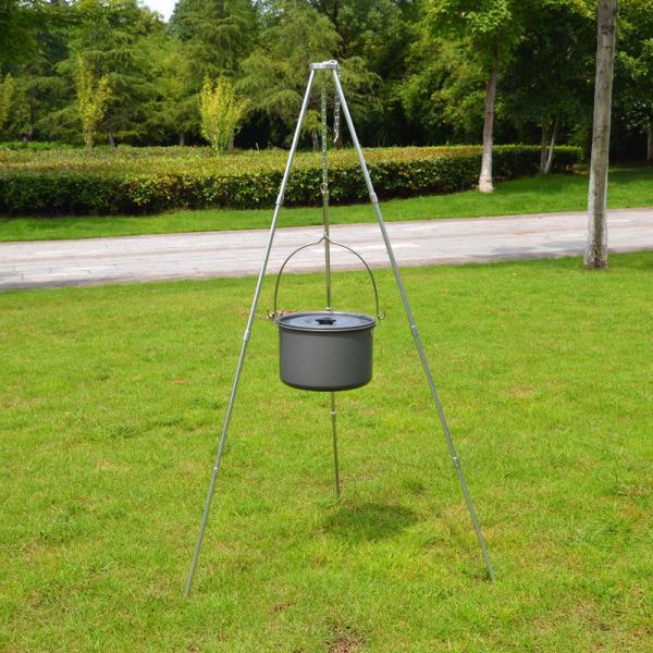 Buy cheap 6 People Campfire BBQ Stove Grill Tripod Pot Hanger Picnic Fire Bracket Aluminum Alloy from wholesalers