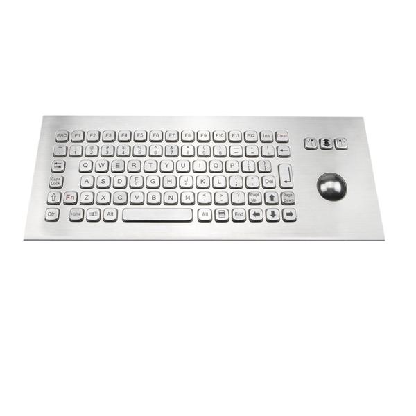 Buy cheap Industrial Ruggedized Keyboard Built In Trackball Vandal Proof Brushed Stainless Steel from wholesalers