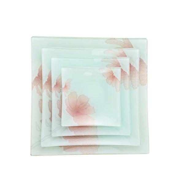 Buy cheap Handmade Colored Painted Square Glass Fruit Bowl 25cm from wholesalers