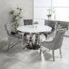 Buy cheap 120cm Round White Marble Top Dinning Table With SS Base from wholesalers