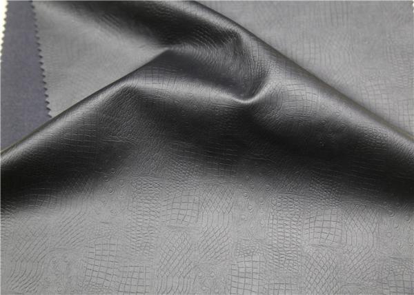 Buy cheap Eco - Friendly Embossed Faux Leather , Custom Black PU Leather Anti - Aging from wholesalers