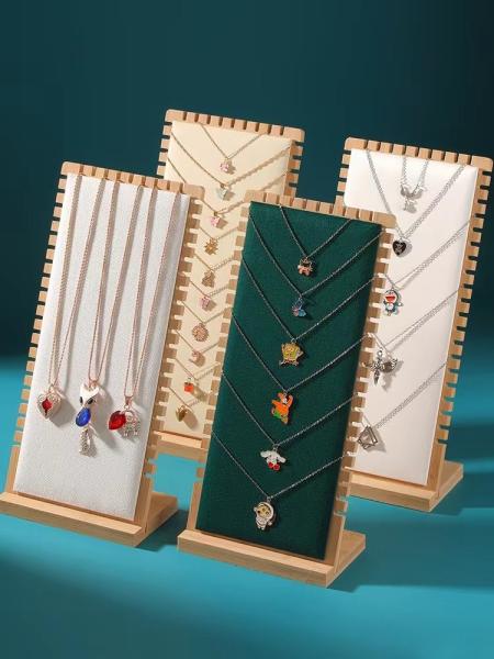 Buy cheap Wood Color Jewelry Stand Display 90*90*210mm Necklace Tray Display from wholesalers