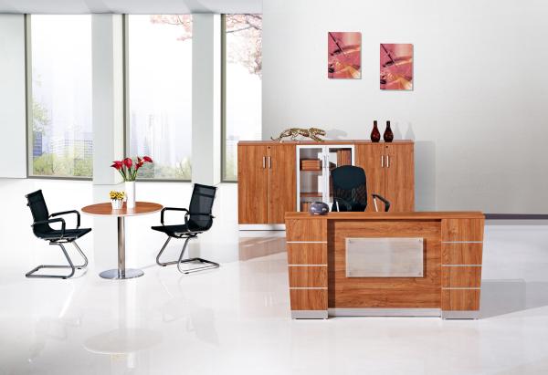 Buy cheap Fashion Simple Office Reception Counter Desk Golden Teak Color from wholesalers