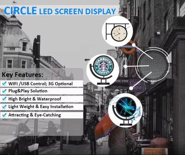 Buy cheap P4.28 Double-sided Circular LED Display Outdoor Dia 600mm Circular Round Shape Sign from wholesalers