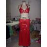 Buy cheap 2pcs Halter Neck Red Metallic Belly Dance Performance Wear Bras & Skirt Belly Dance Clothes from wholesalers