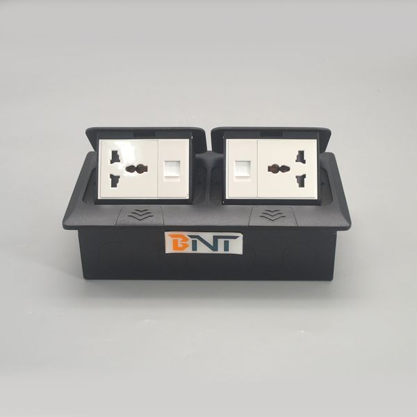 Black color hidden into ground floor pop up socket with bottom case