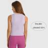 Buy cheap Sleeveless High Elastic Yoga Tank Top Pleated Waist Casual Sports Yoga Clothes from wholesalers