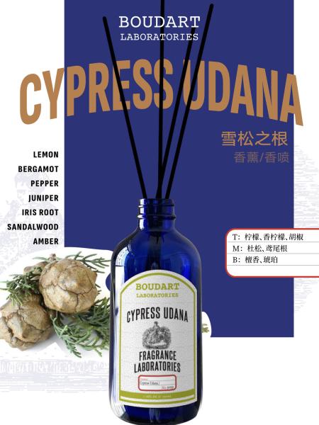 OEM CYPRESS UDANA Reed Diffuser Natural Glass Bottle Essential Oil Aroma Rattan