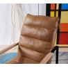 Buy cheap Thick Metal Frame Leather Leisure Chair Soft Foam Feather Filler Cushion For Small Space from wholesalers
