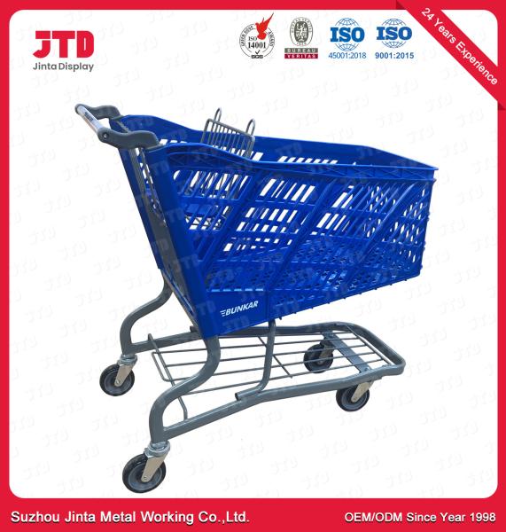 Buy cheap 125L Plastic Trolley Basket Chrome Plated For Shopping Mall from wholesalers