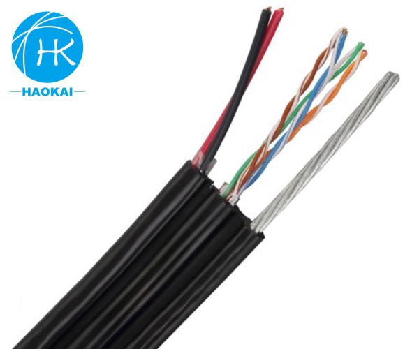 Buy cheap Outdoor UTP CAT5E Cable Pure Copper LAN Cable With Power And Messenger from wholesalers