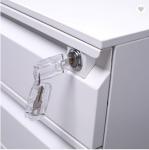 Light Grey Goose Neck 3 Drawer Mobile Pedestal Cabinet No Handle