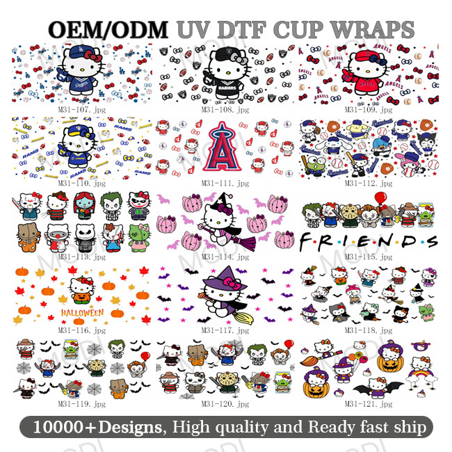 Wholesale Custom Designs Cartoon Printing Transfer Stickers Cartoon DTF Heat Transfer For Clothing