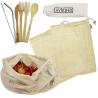Buy cheap Wooden Bamboo Label logo Reusable Cotton Mesh Drawstring Bags from wholesalers