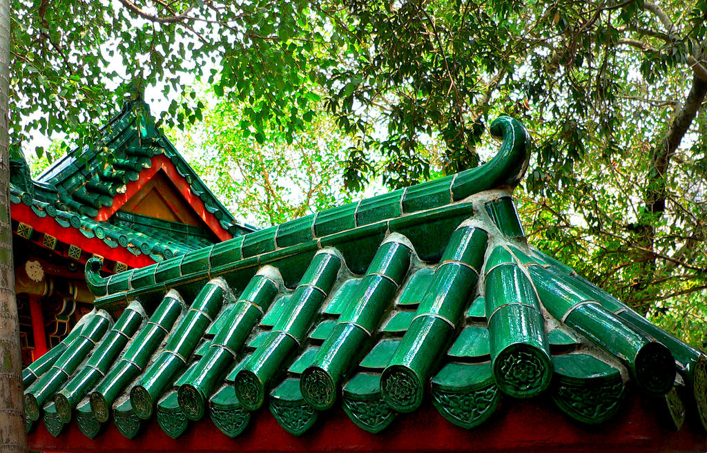 Clay burn roof tiles for Chinese temple restoration in Malaysia