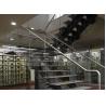 Buy cheap U Shape Tempered Glass Stair Railings Interior , Steel Staircase With Wood Treads from wholesalers