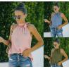 Buy cheap Low Moq Clothing Manufacturer Women'S Sleeveless Halter Top Fashion Leopard T - Shirt from wholesalers