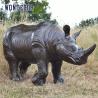 Buy cheap Live sized metal cast bronze statue of rhinoceros for outdoor garden decoration from wholesalers