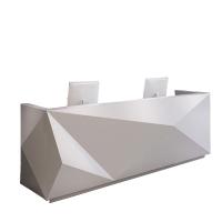 Buy cheap Special Shape Manager Office Furniture White Counter For Company / Hotel Front product
