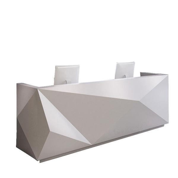 Buy cheap Special Shape Manager Office Furniture White Counter For Company / Hotel Front Desk from wholesalers