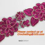 White Black Fabric Heart Lace Flower Floral Motif Sewing Trim Applique