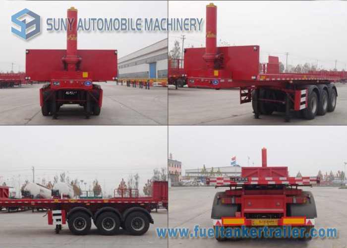 40 Ft Container Flatbed Dump Heavy Duty Flatbed Trailer 3 Axles 50T